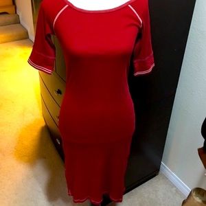 Bodycon burgundy cotton dress